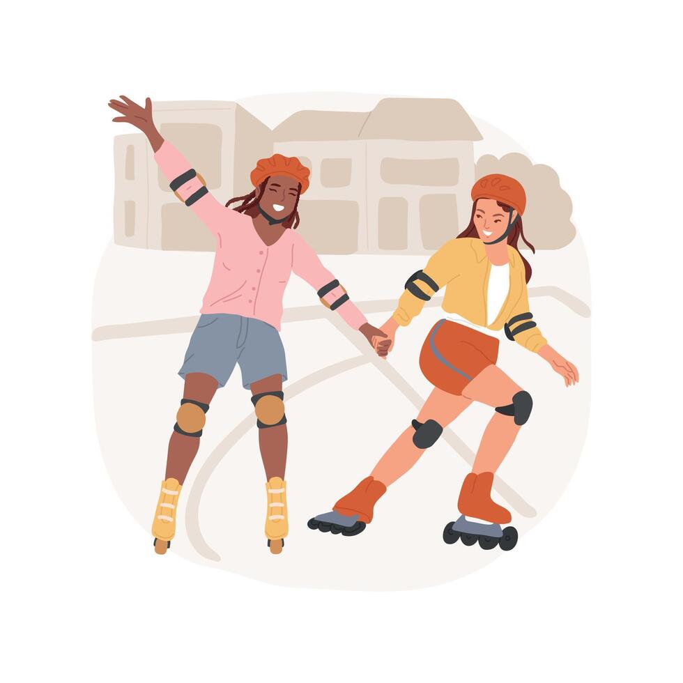 Roller-skates isolated cartoon illustration. vector