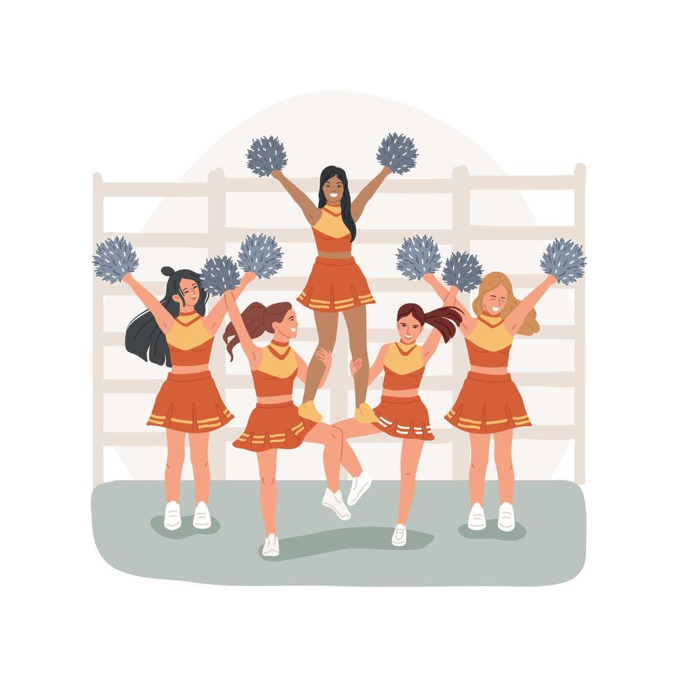 Training in a gym isolated cartoon illustration. vector