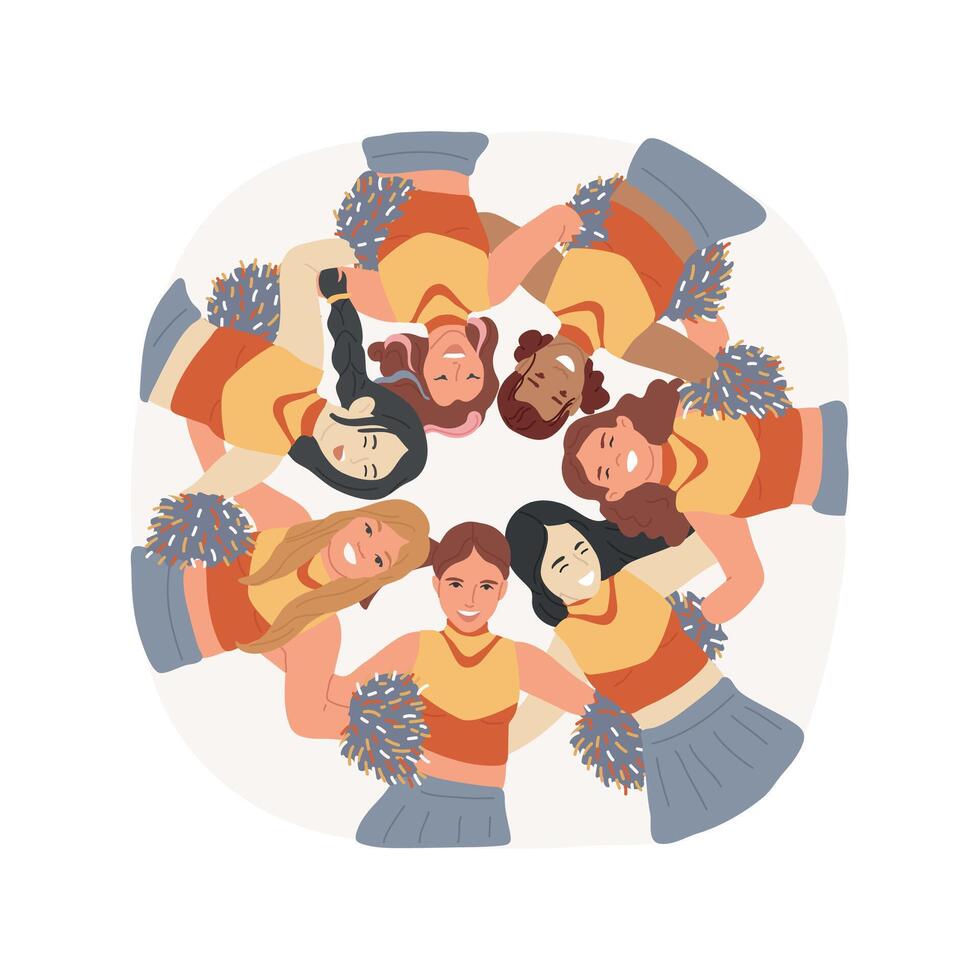 Team performance isolated cartoon illustration. vector