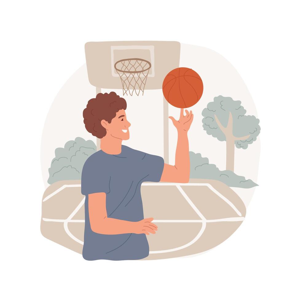 Self-training isolated cartoon illustration. vector