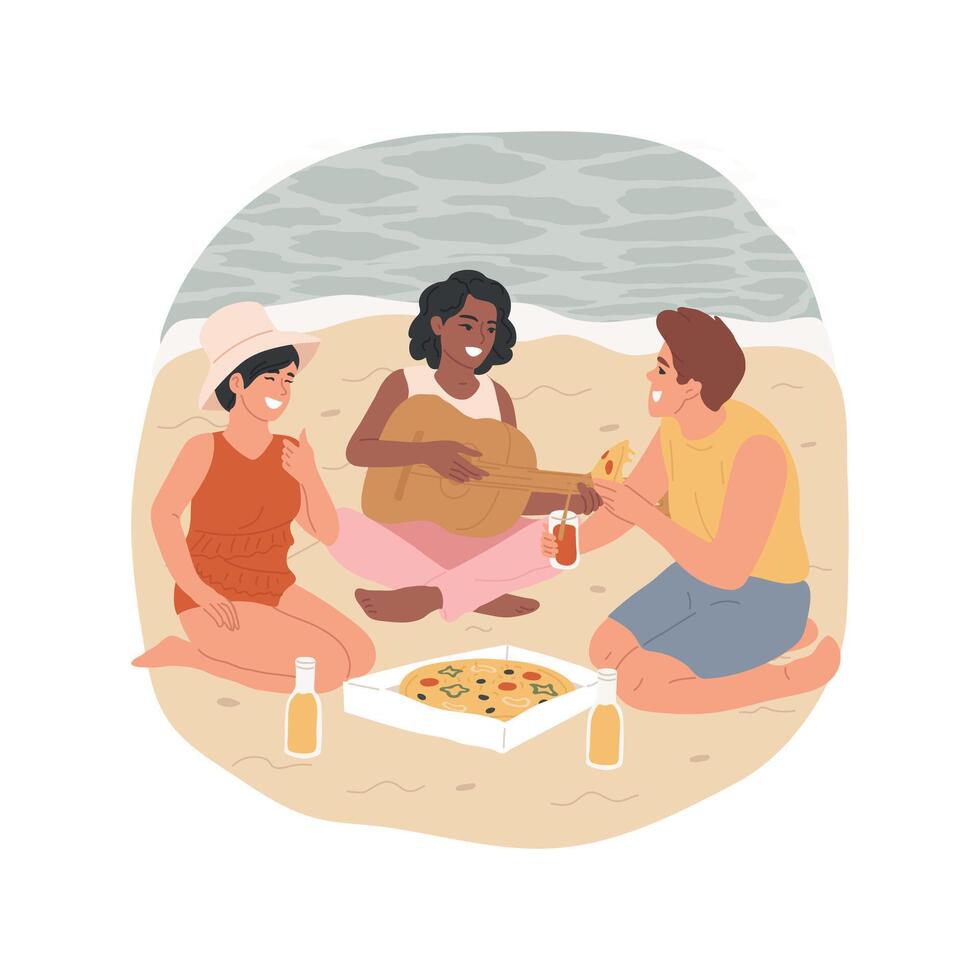 Picnic isolated cartoon illustration. vector