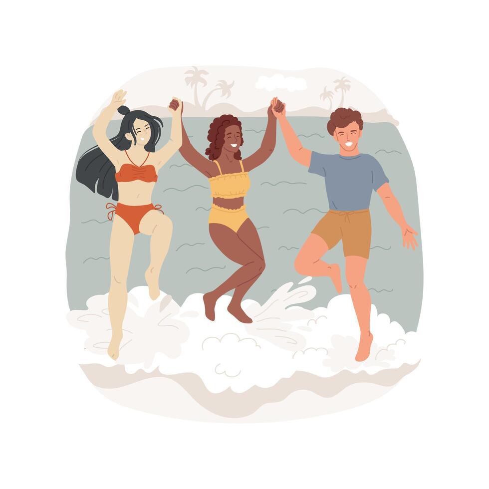 Go swimming isolated cartoon illustration. vector