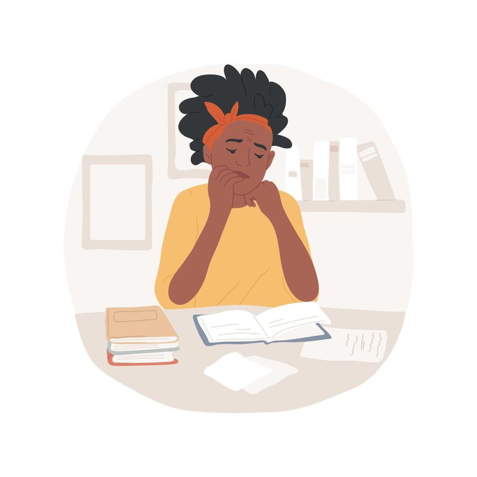 Anxiety isolated cartoon illustration. vector