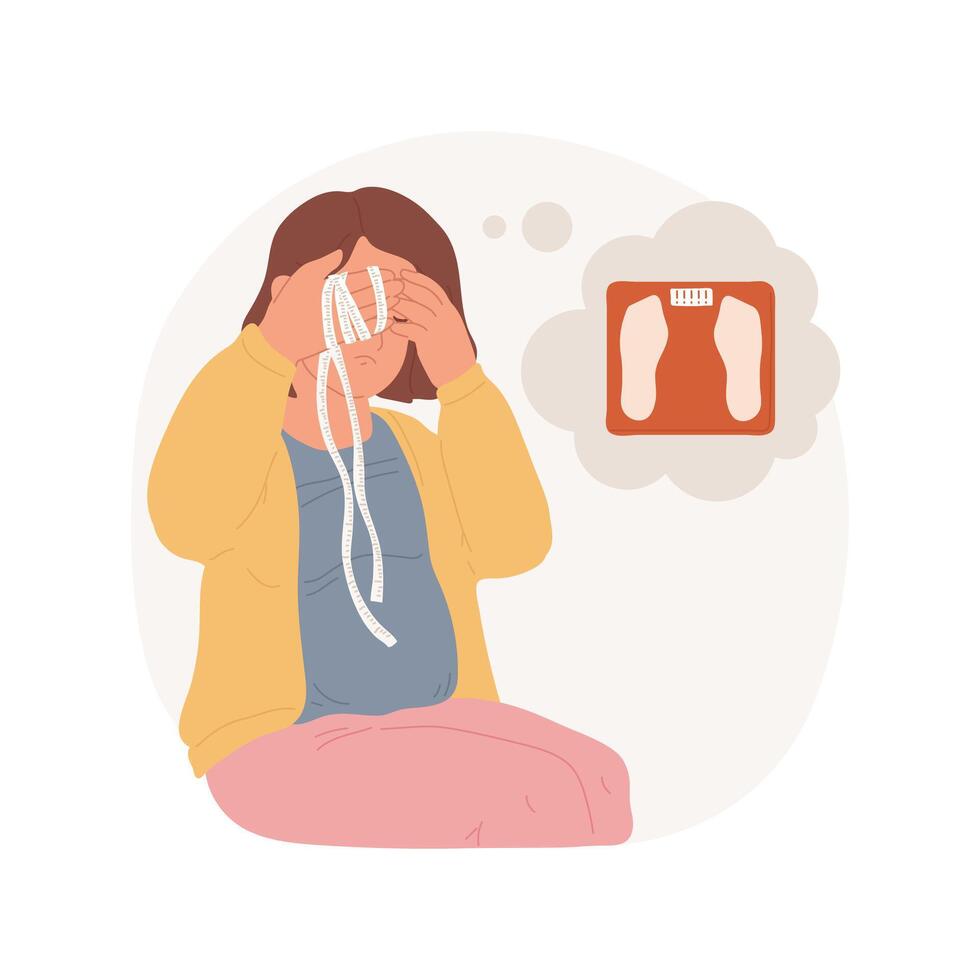 Extra weight isolated cartoon illustration. vector