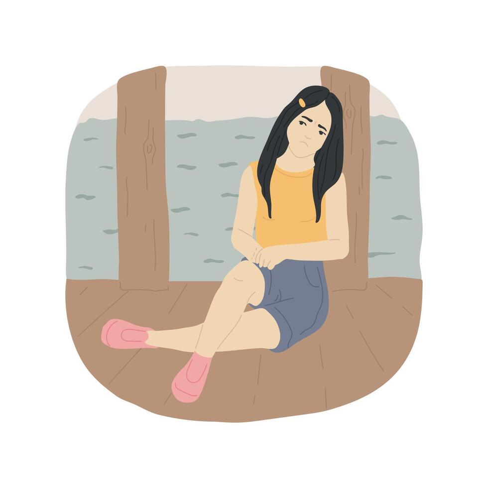 Aloofness isolated cartoon illustration. vector