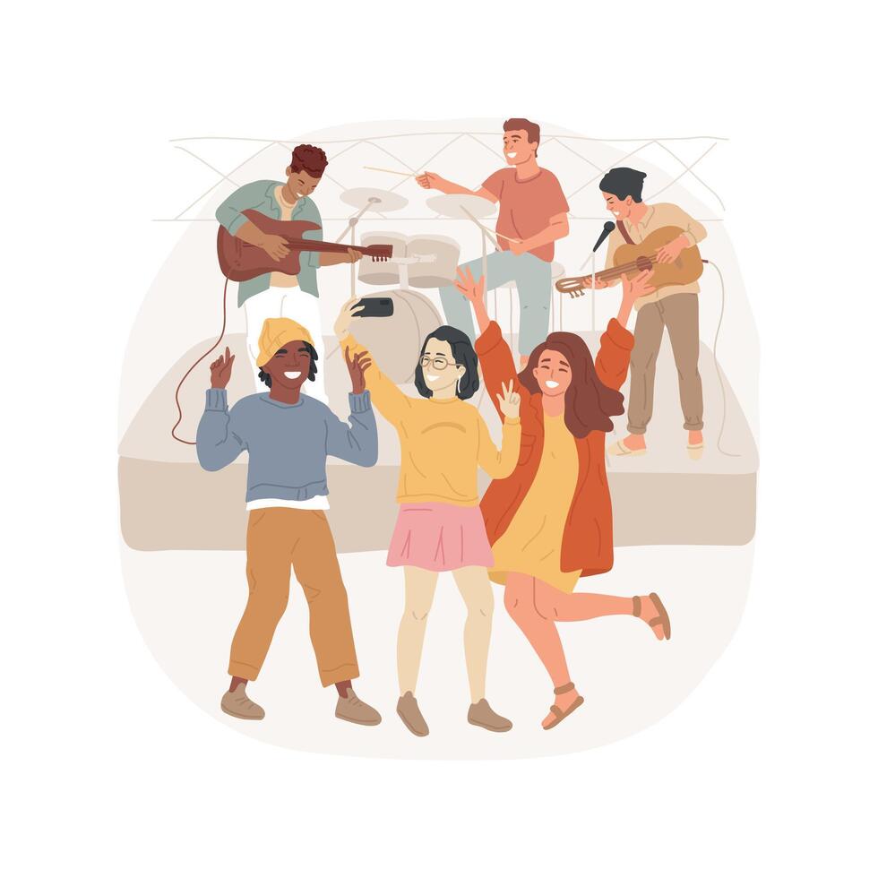 Concert isolated cartoon illustration. vector
