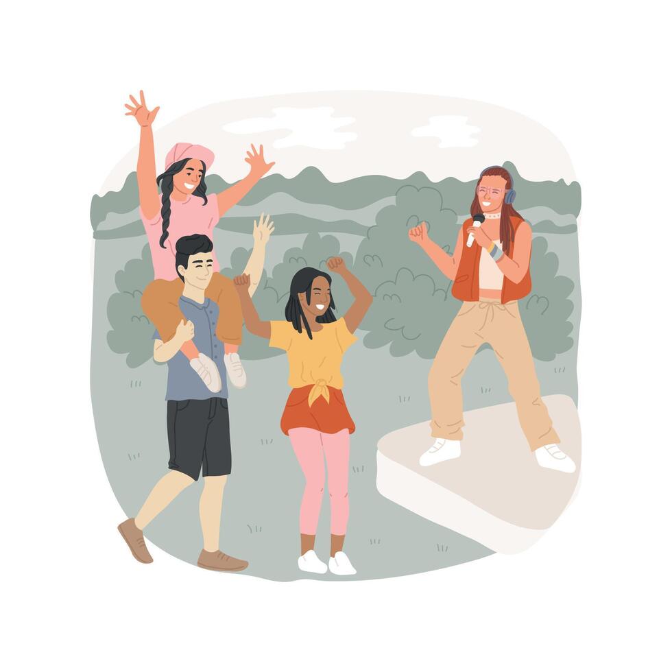 Music festival isolated cartoon illustration. vector