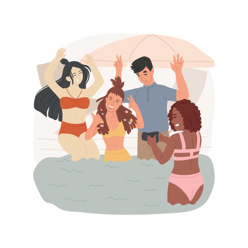 Taking pictures isolated cartoon illustration. vector
