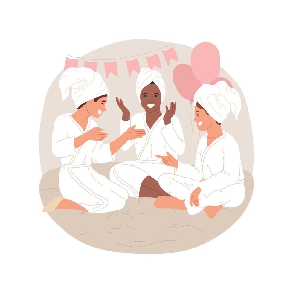 Spa theme party isolated cartoon illustration. vector