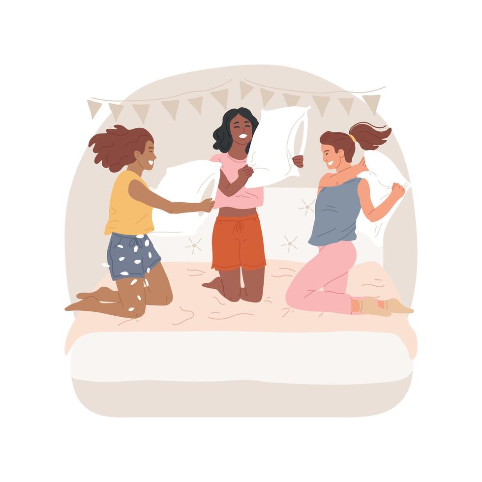 Pajama party isolated cartoon illustration. vector