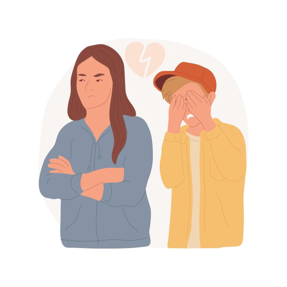 Break up isolated cartoon illustration. vector