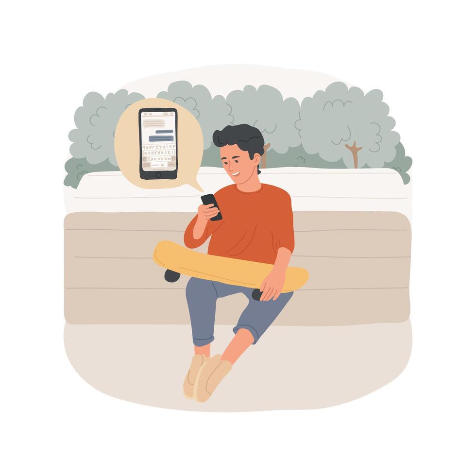 Getting message isolated cartoon illustration. vector