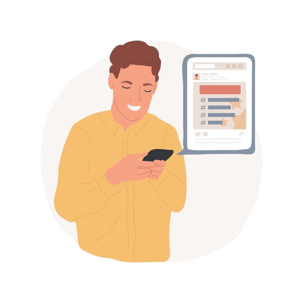 Social media challenge isolated cartoon illustration. vector