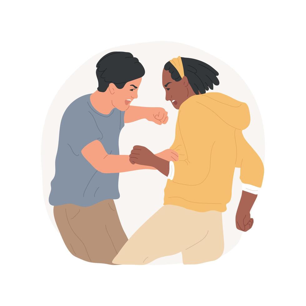 Fighting isolated cartoon illustration. vector