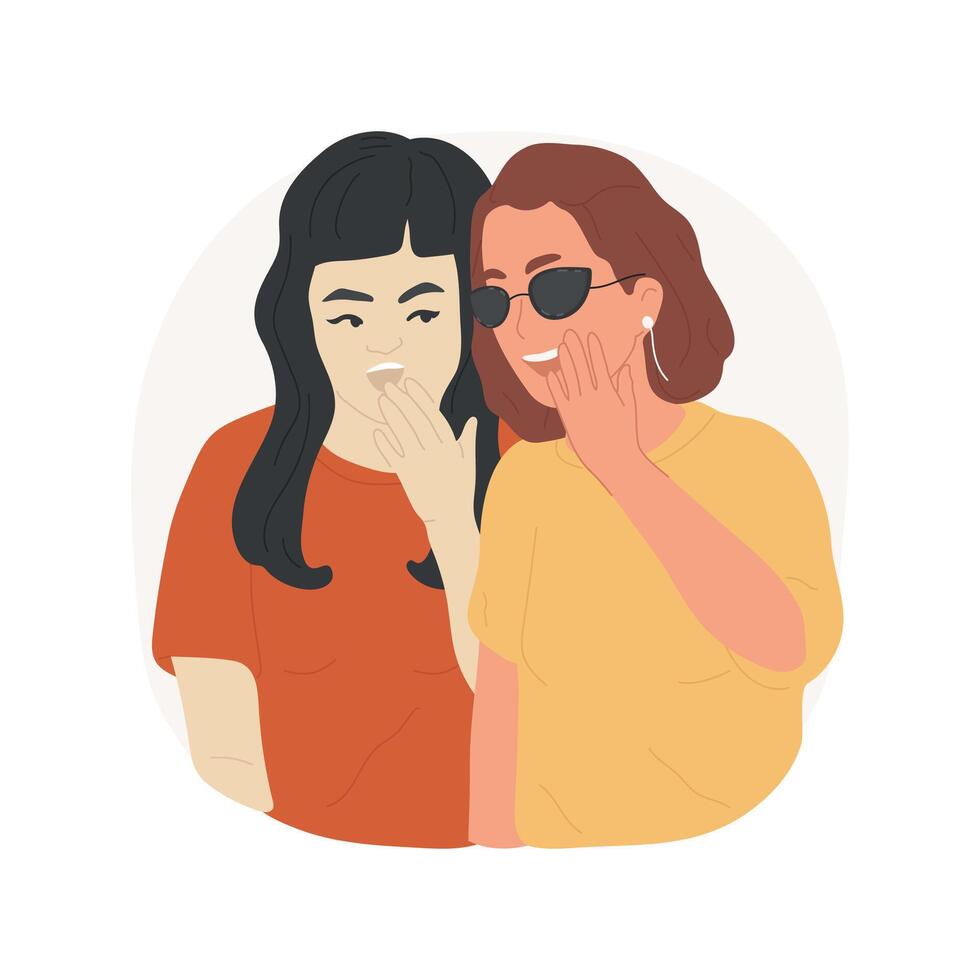 Gossiping isolated cartoon illustration. vector