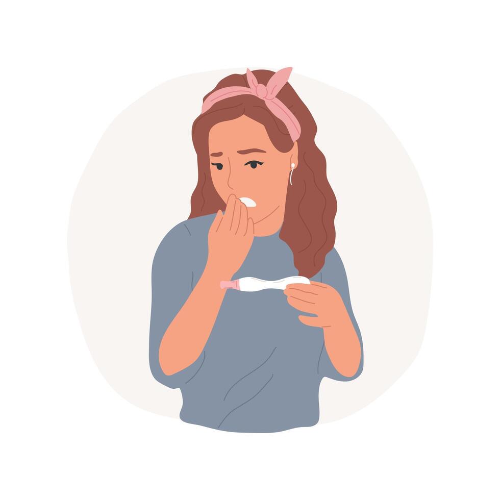 Finding out about pregnancy isolated cartoon illustration. vector