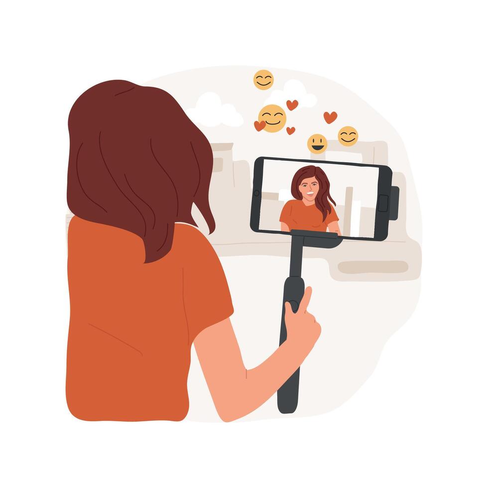 Live streaming app isolated cartoon illustration. vector