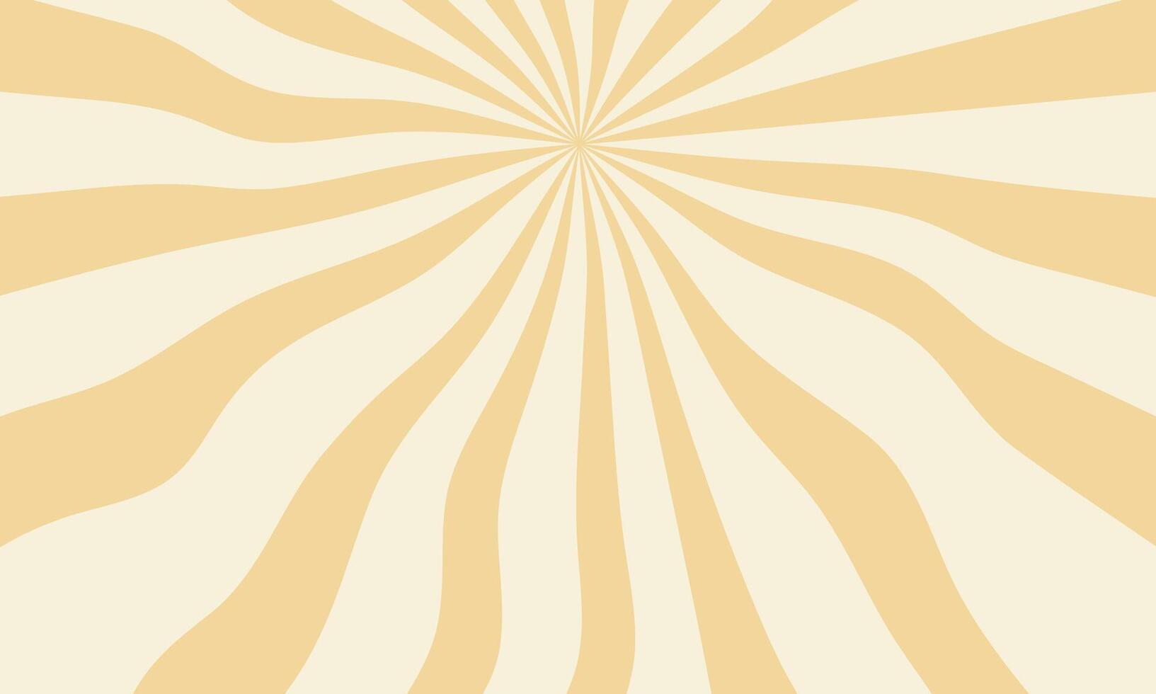 Abstract wavy yellow sunburst background with vintage Y2K aesthetic. Psychedelic abstract sun rays. Flat illustration vector