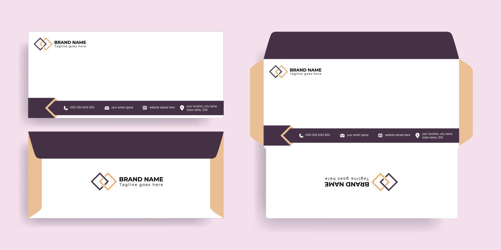 Corporate Modern Innovative Minimalist Clean Business Print Ready Envelope Template vector