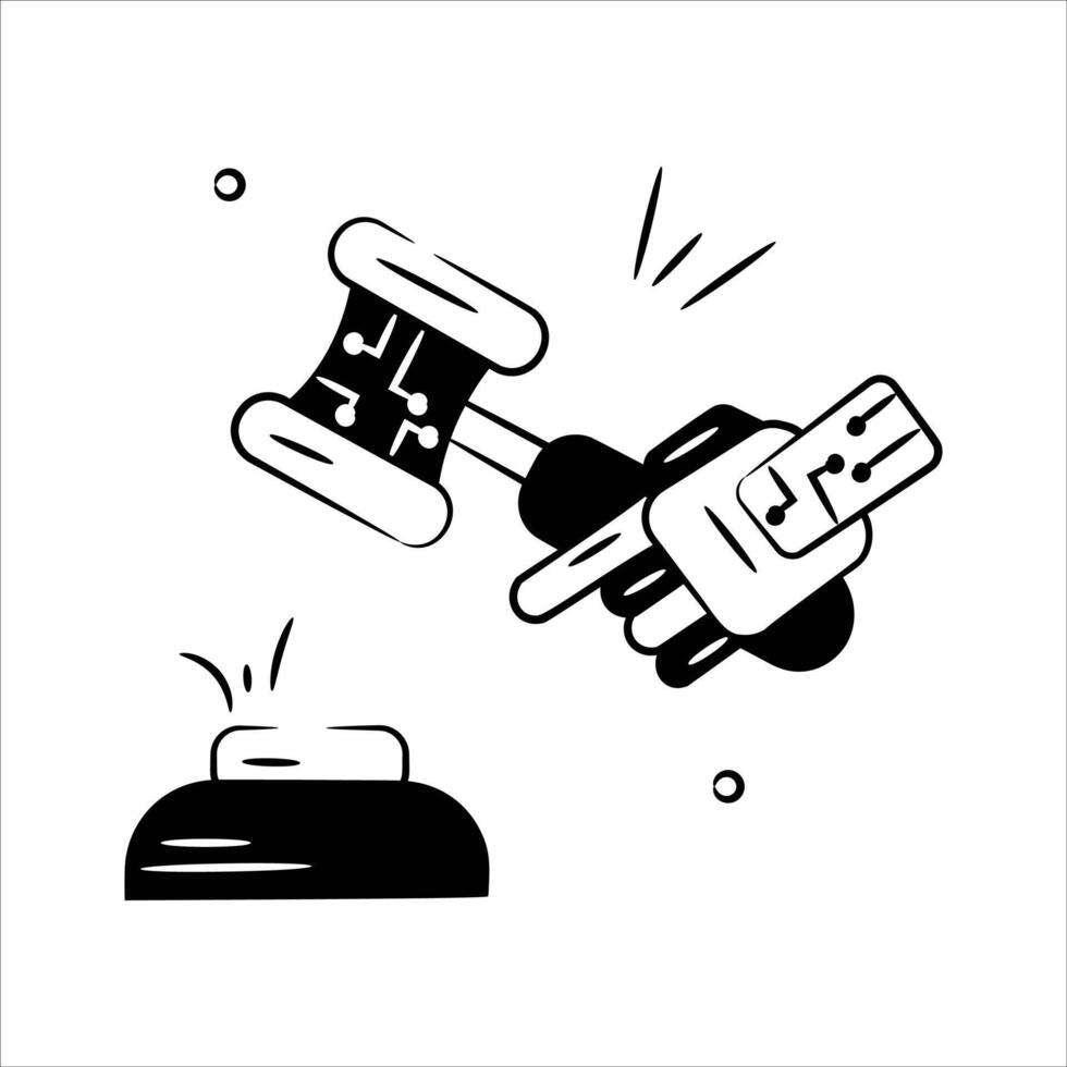 Artificial intelligence law auction icon in modern style vector
