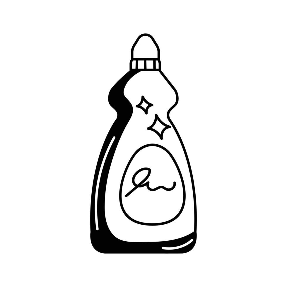 A dishwashing liquid bottle for cleaning dishes and kitchen utensils vector