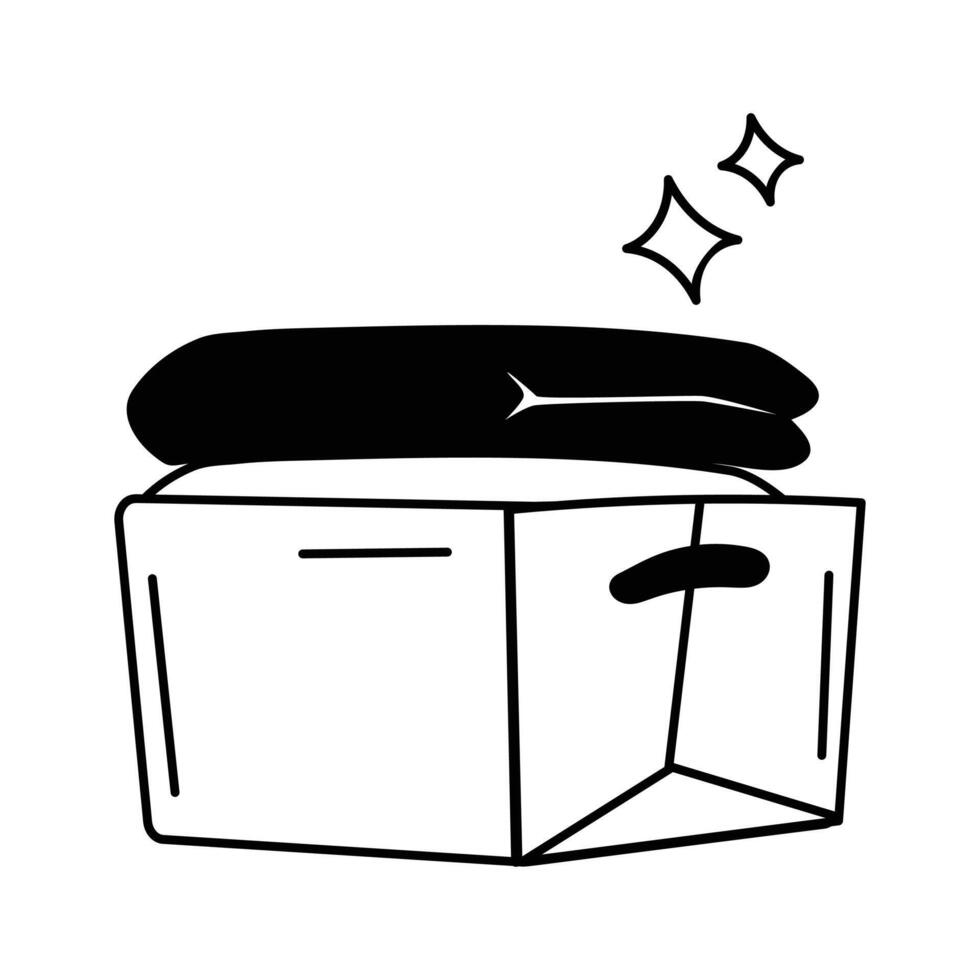 Grab this hand drawn style icon of cleaned clothes vector