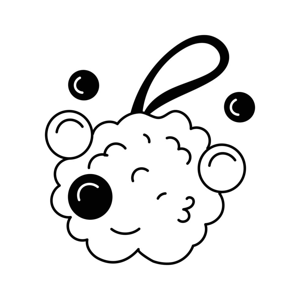 Icon of a soft sponge used for cleaning and scrubbing during bathing vector