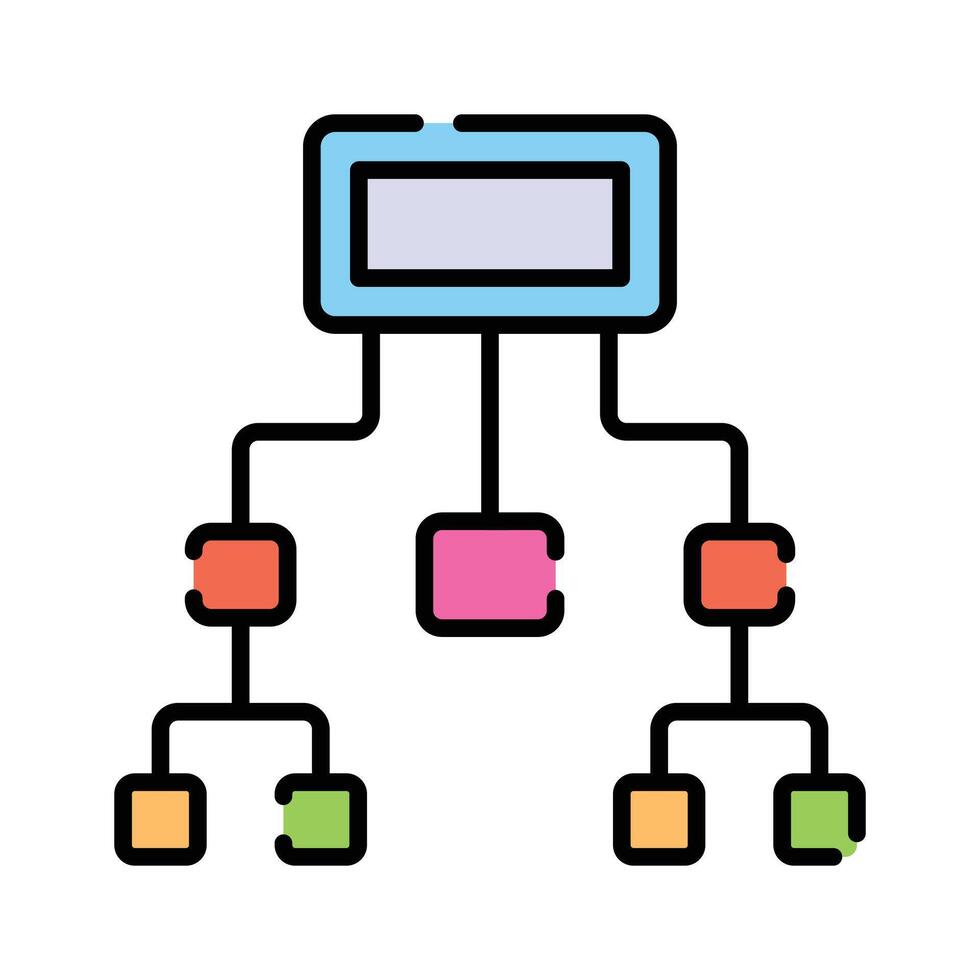 Hierarchy icon design, flowchart , workflow icon vector