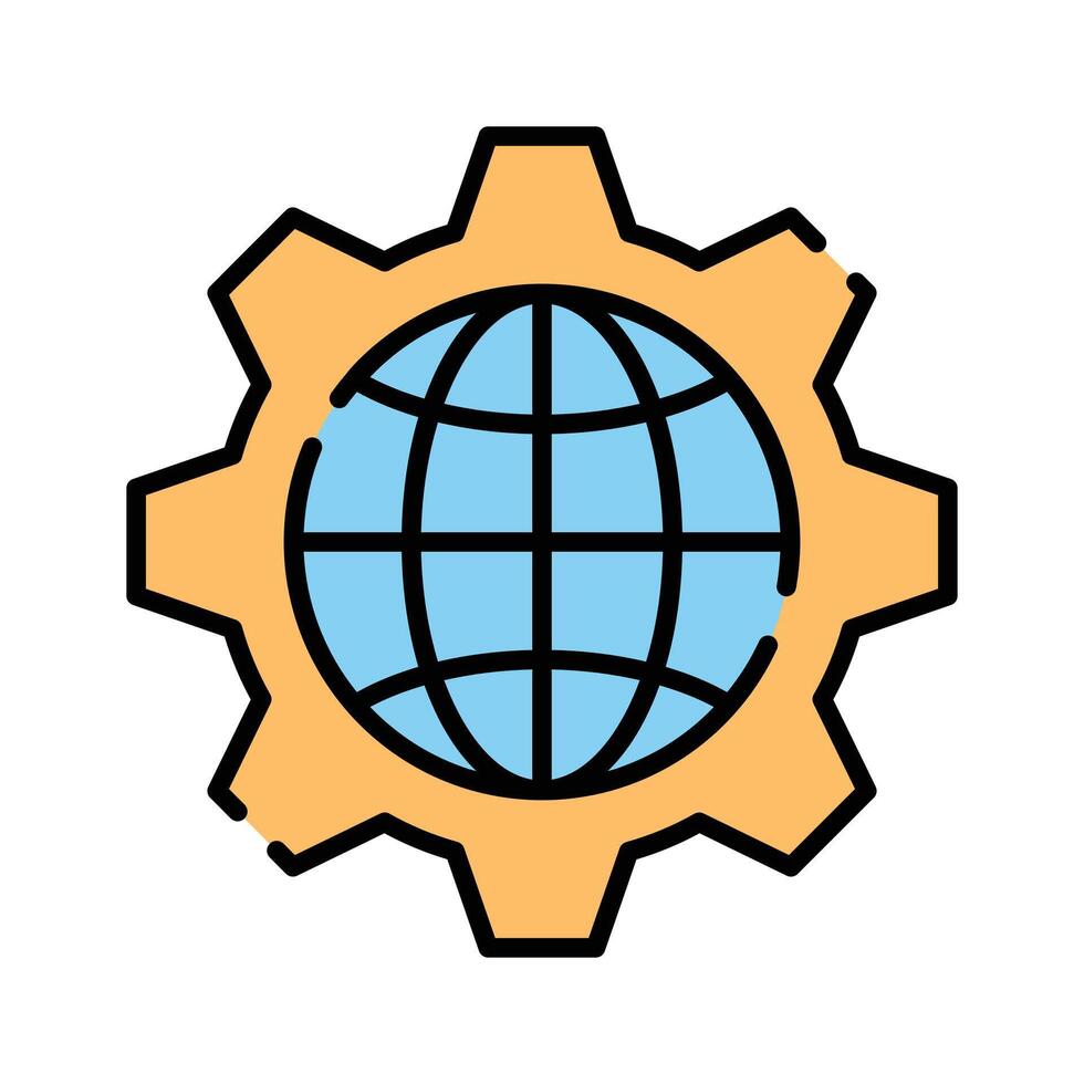 Take a look at this amazing icon of network setting in modern style vector