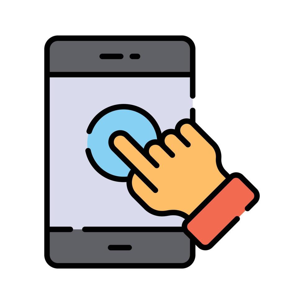 Touch screen design in trendy style vector
