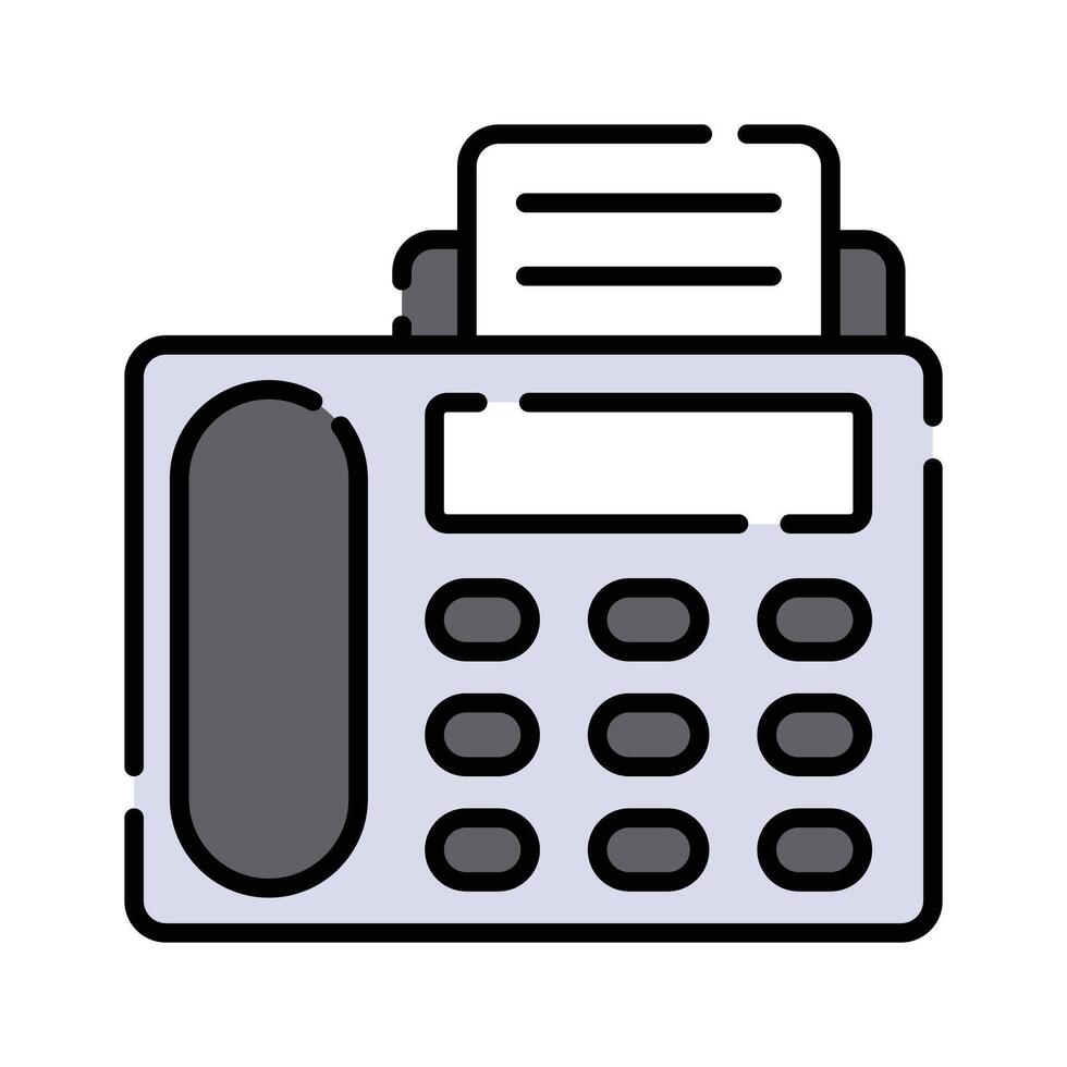 A classic fax machine icon, symbolizing document sending and receiving vector