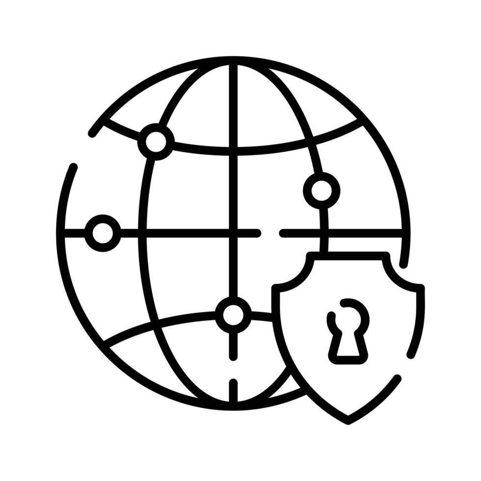 A secure network icon symbolizes protected connectivity and cybersecurity measures vector