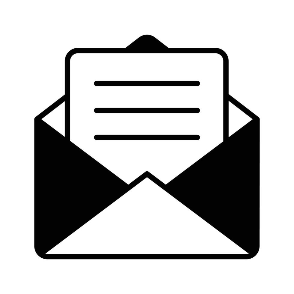 An open envelope with a letter, symbolizing email or communication vector