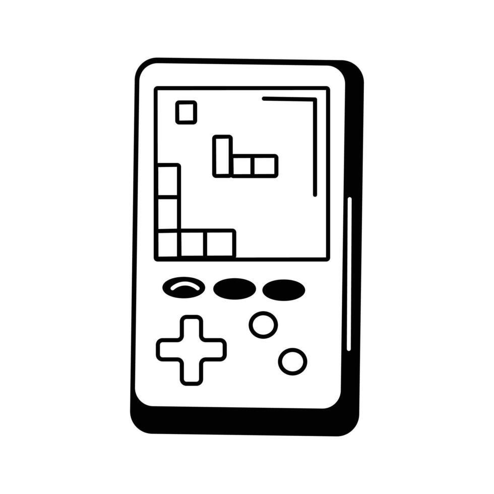 A portable gaming console for playing games on the go vector