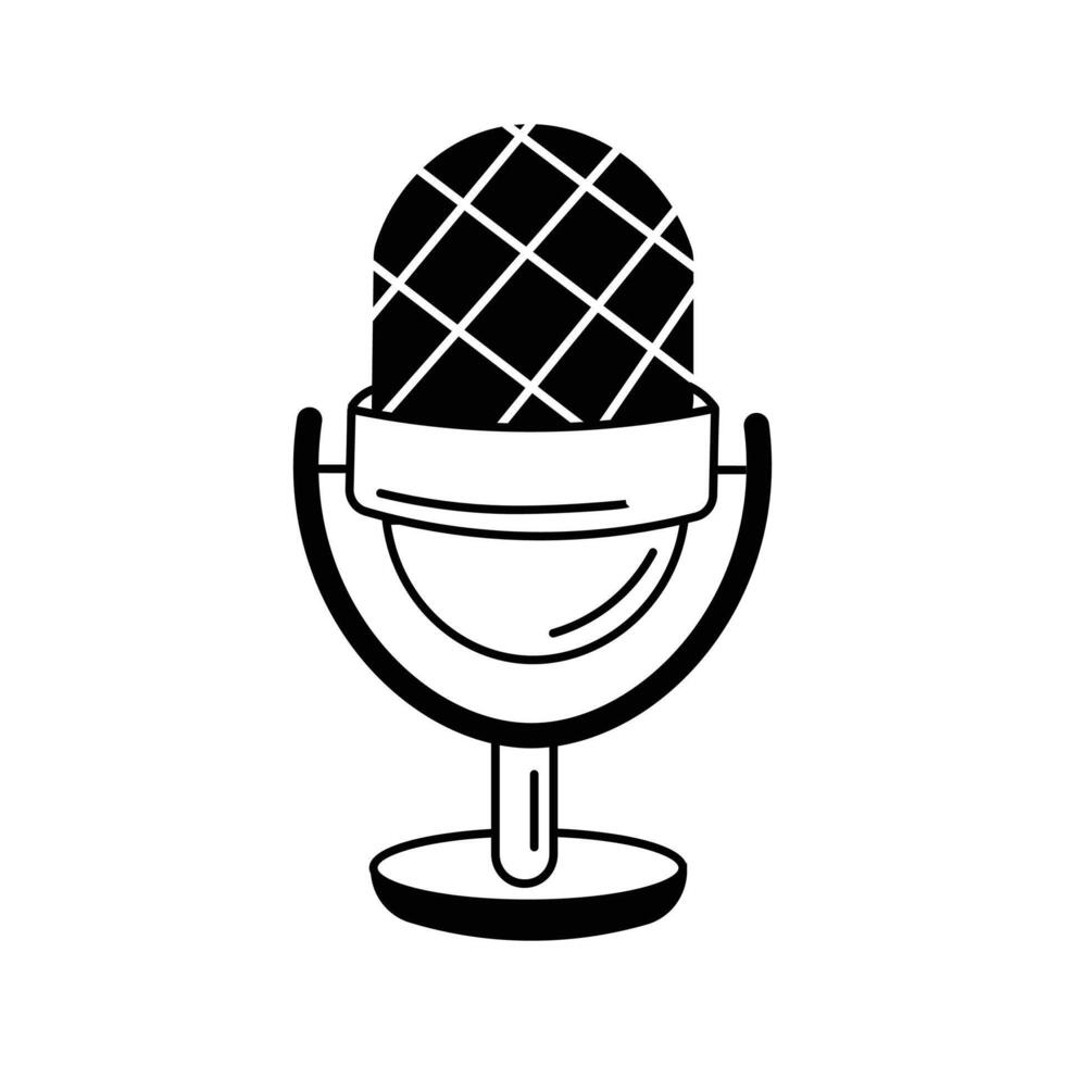 A microphone icon representing singing, performance, and entertainment vector