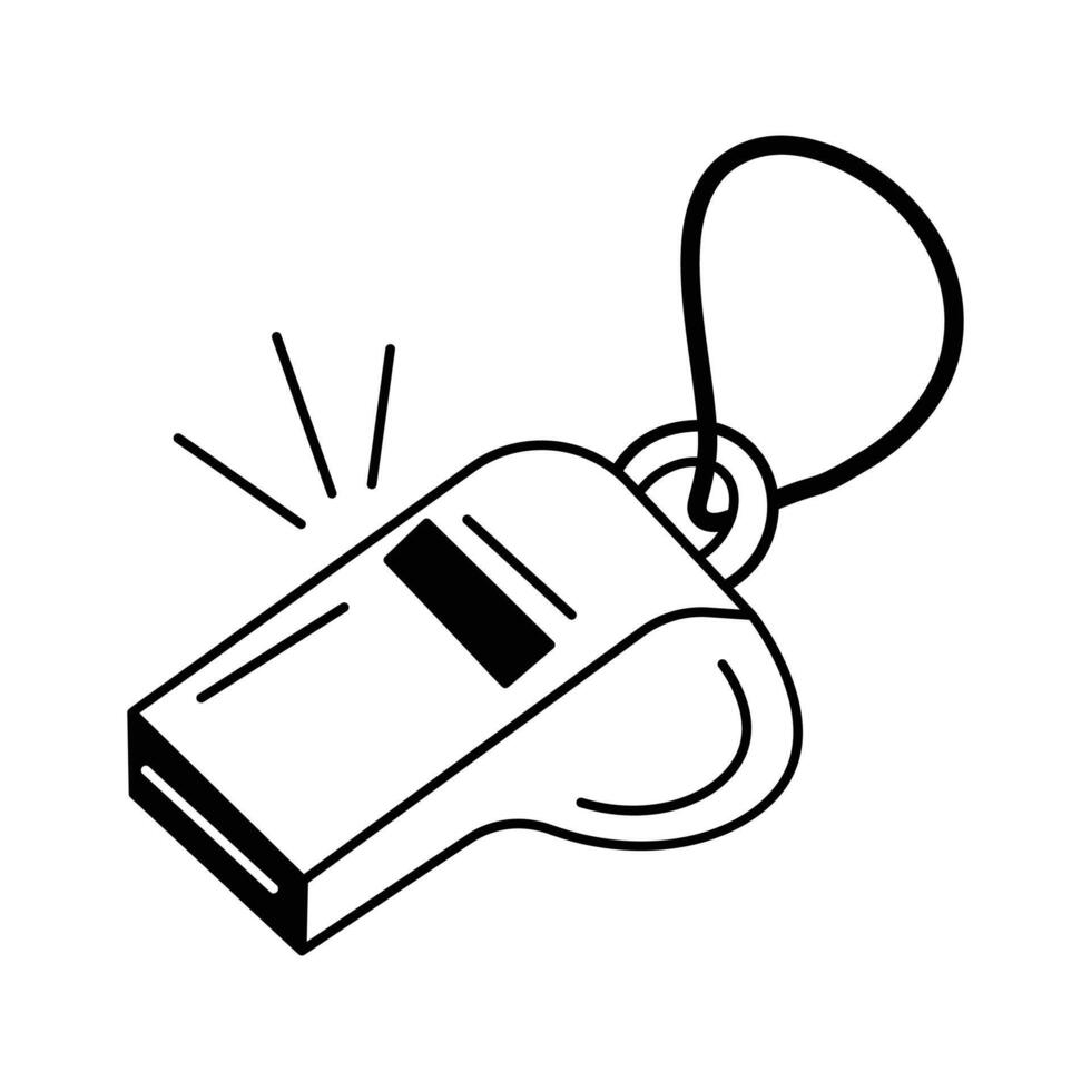 A sports whistle used for signaling in games and activities vector