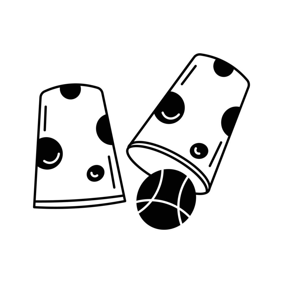 Get this creatively designed thimbles game design vector