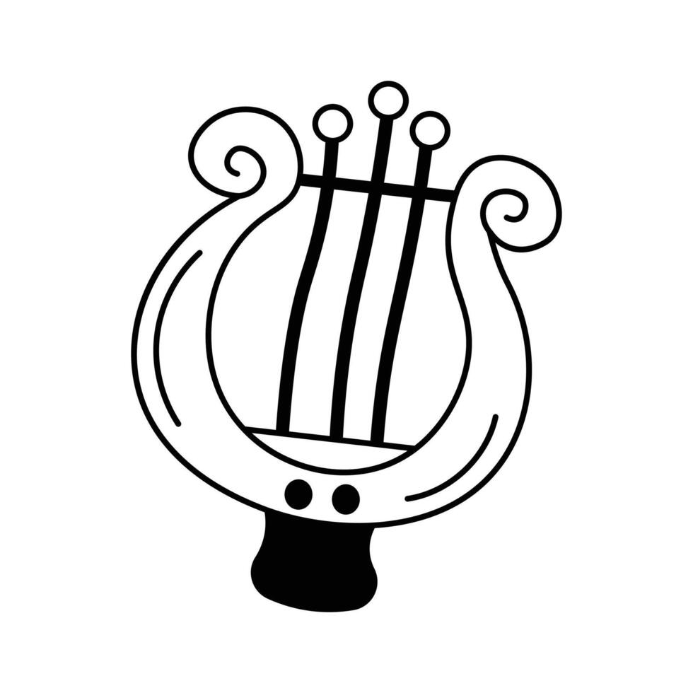 Get this creatively crafted icon of lyre instrument vector
