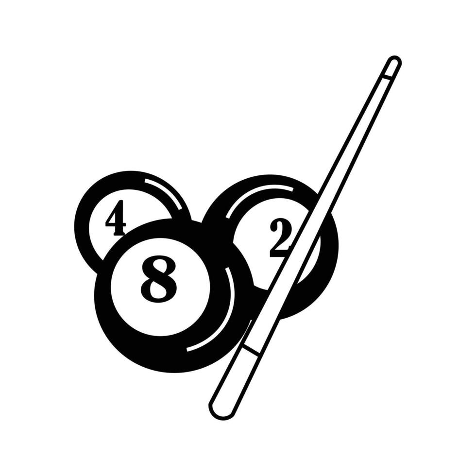 A modern icon of snooker stick and balls in trendy style vector