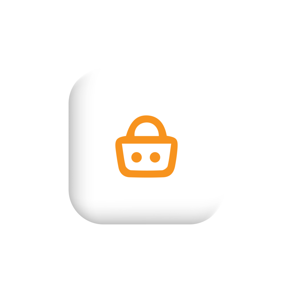 A white square with an orange bag icon png