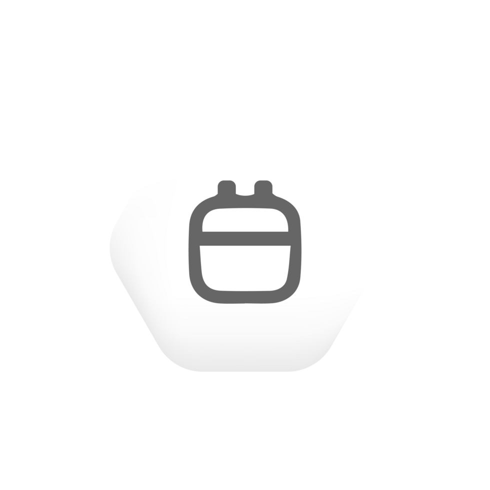 A white and black icon of a gas can png