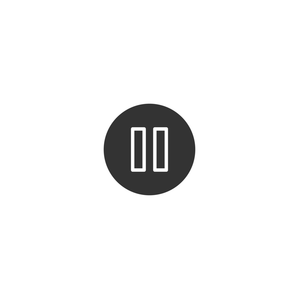A black and white icon of a button png