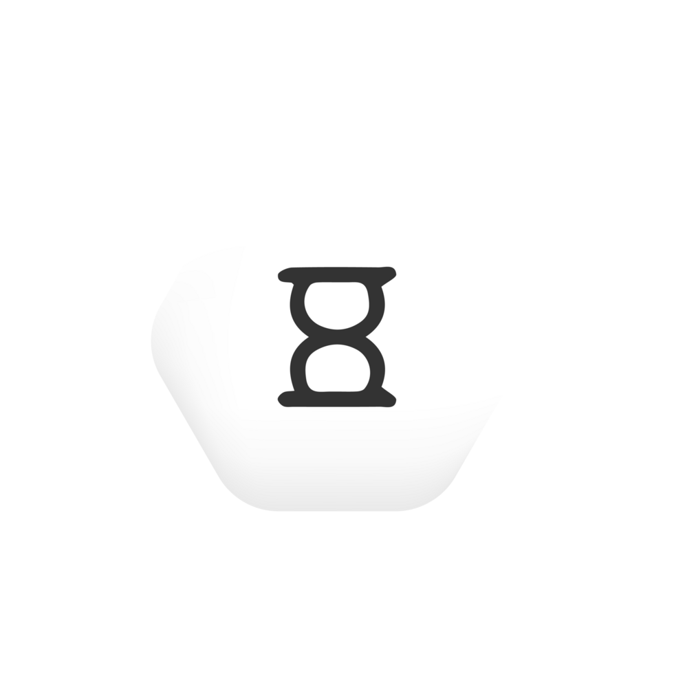 A white hexagon with the letter b on it png