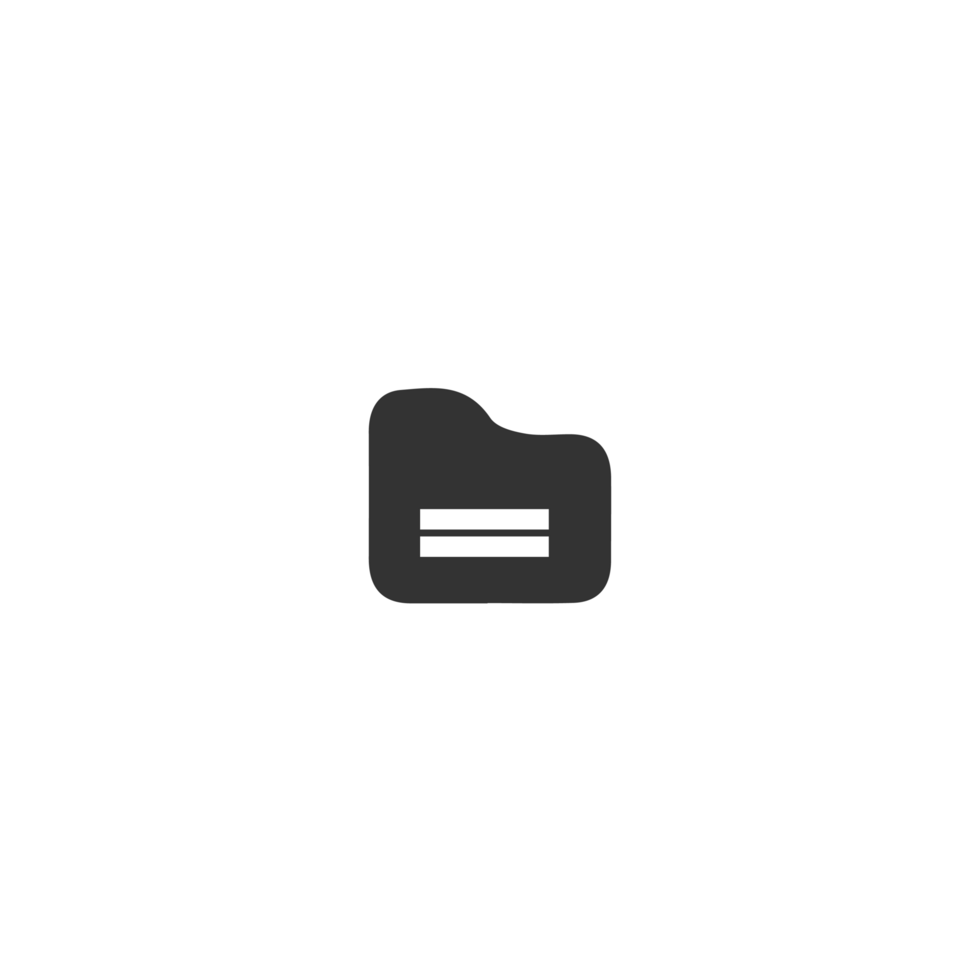 A black and white icon of a folder png