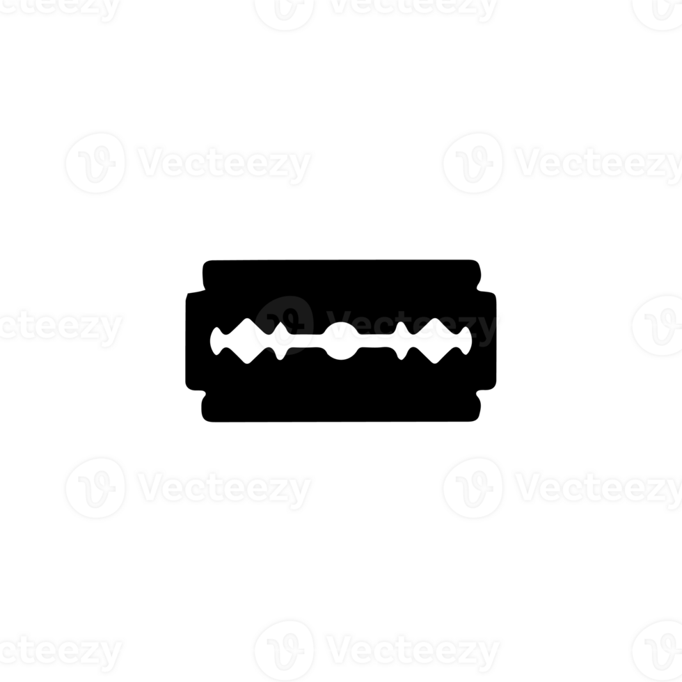 A razor blade is shown in a white circle png