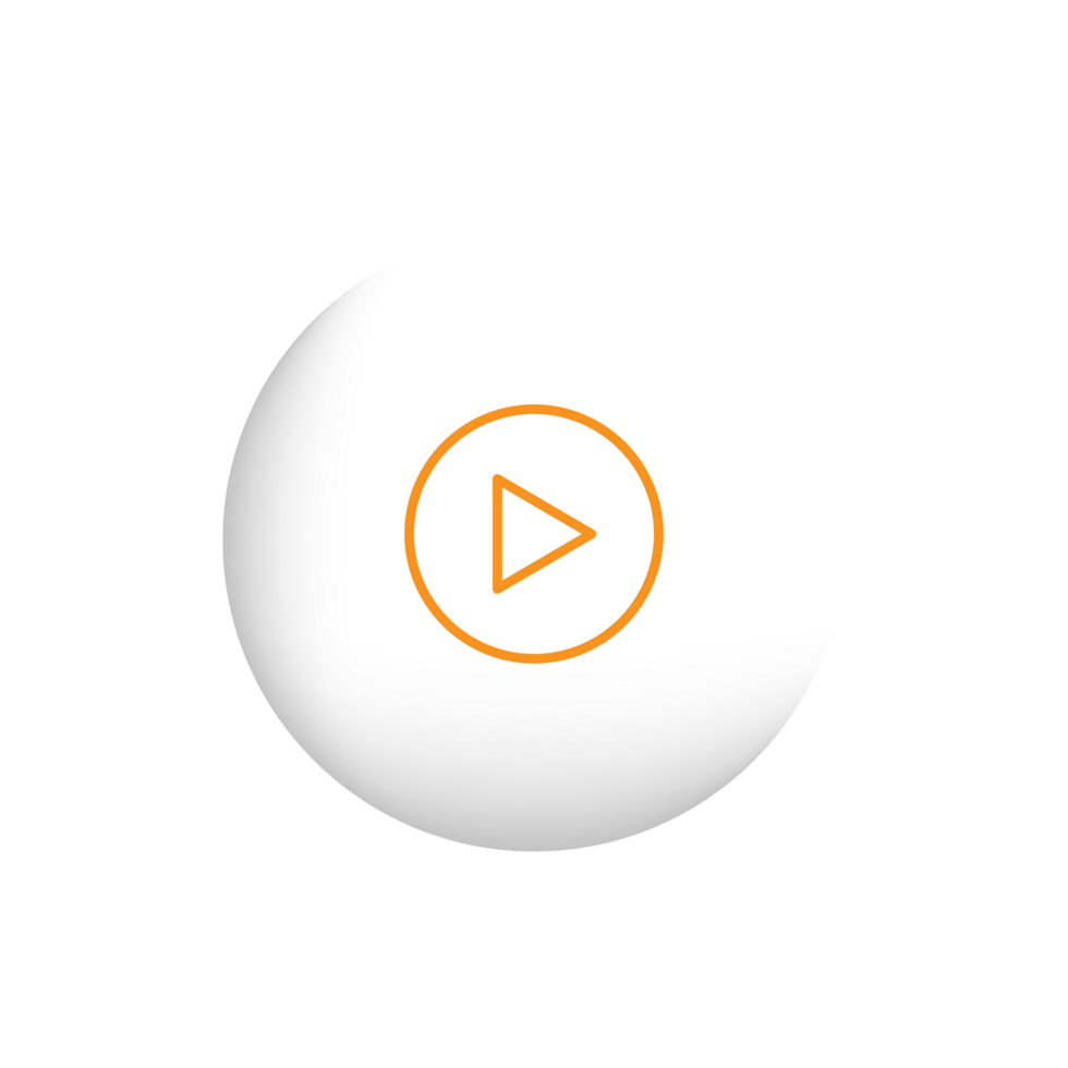 A white button with an orange play button on it png