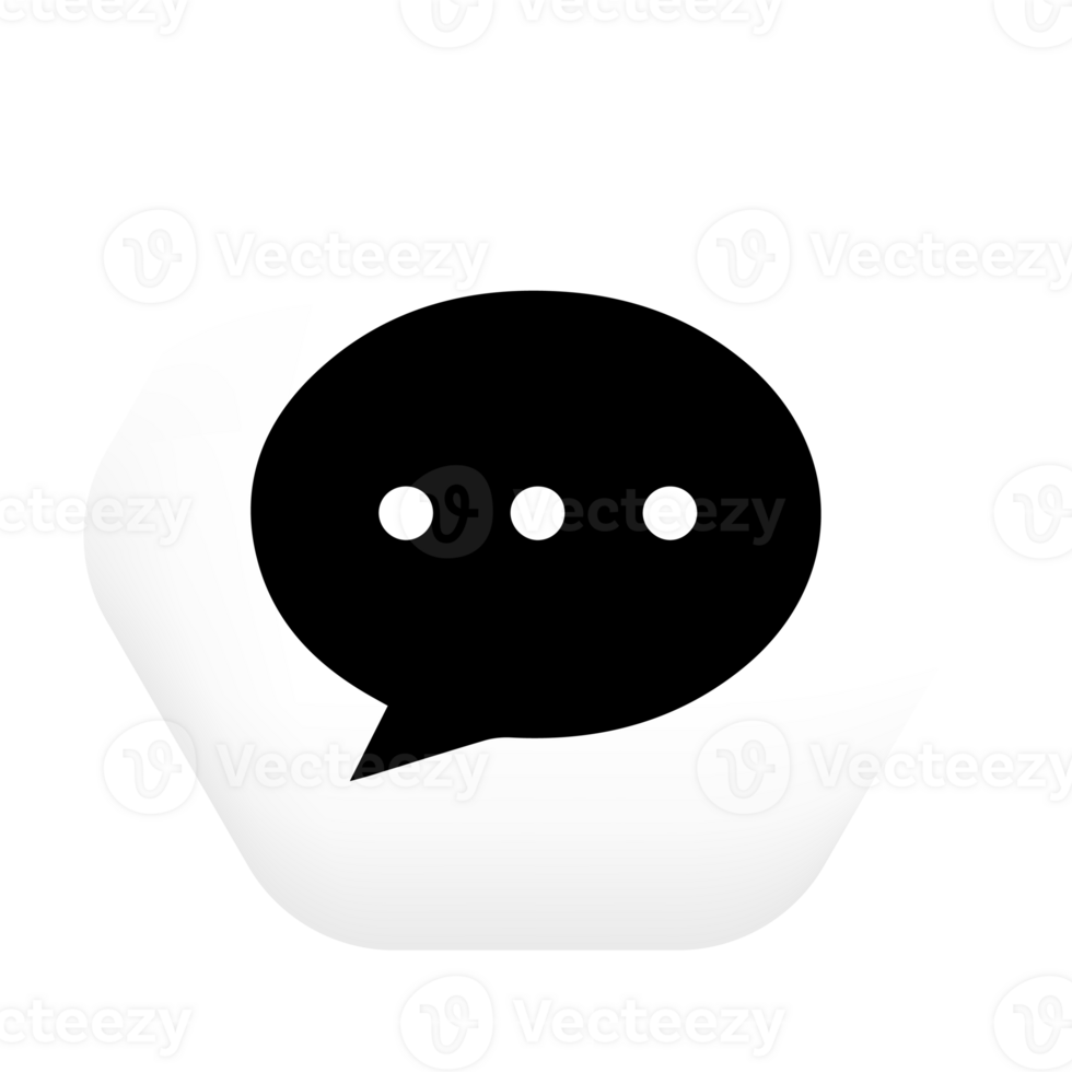 A black and white speech bubble icon png