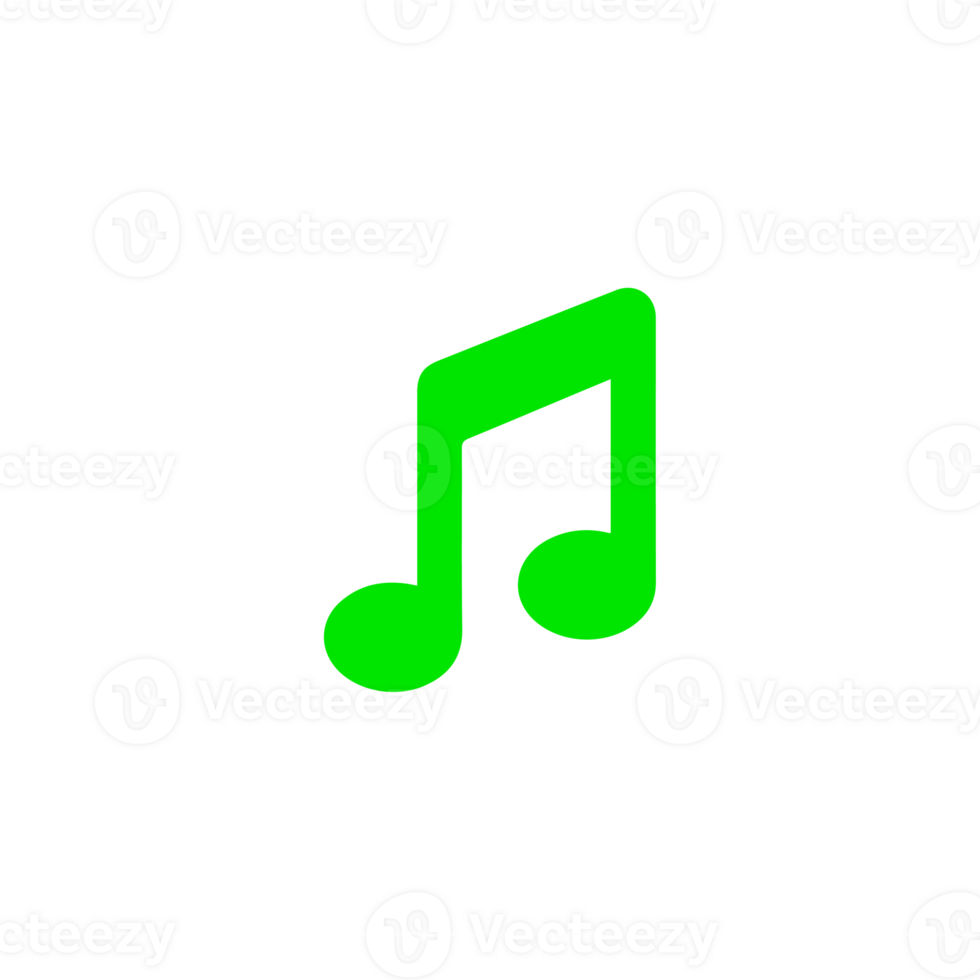 A green music note with a white circle png