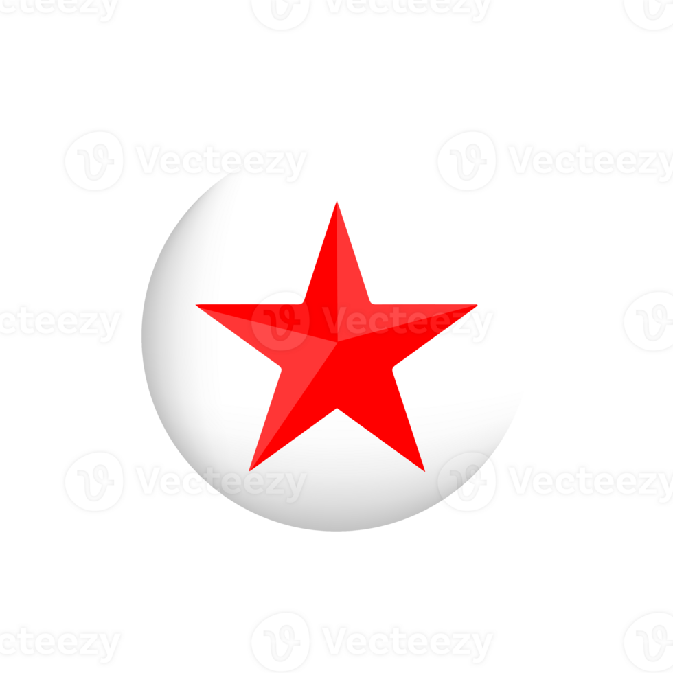 A red star in a white circle png
