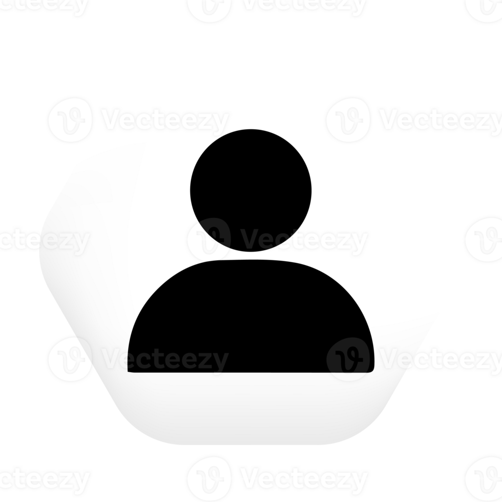 A white person icon in a hexagon png